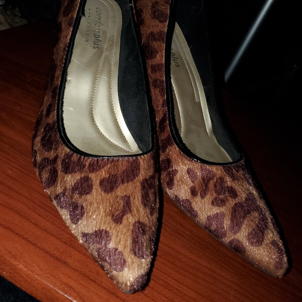 Comfort Plus Animal Print Fur Heels